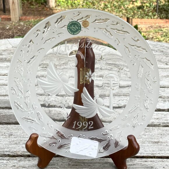 🆕NWT Lenox Holiday Crystal Collector's Plate Ltd. Edition Christmas 1992 W/Box - Picture 2 of 9